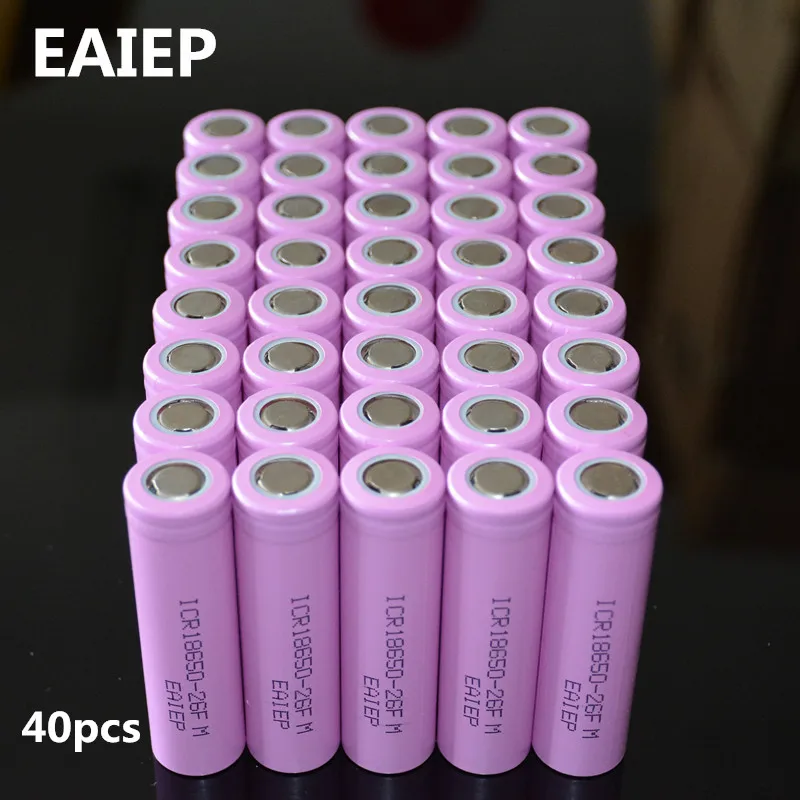 40 шт. 3 7 в 2600 мАч 18650 литий ионная аккумуляторная батарея оригинал EAIEP ICR18650