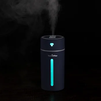 

DC 5V USB Mini Aromatherapy Humidifier Diffuser Colorful LED Light Ultrasonic Air Humidifier for Home Office Car Degger 250Ml-Ro