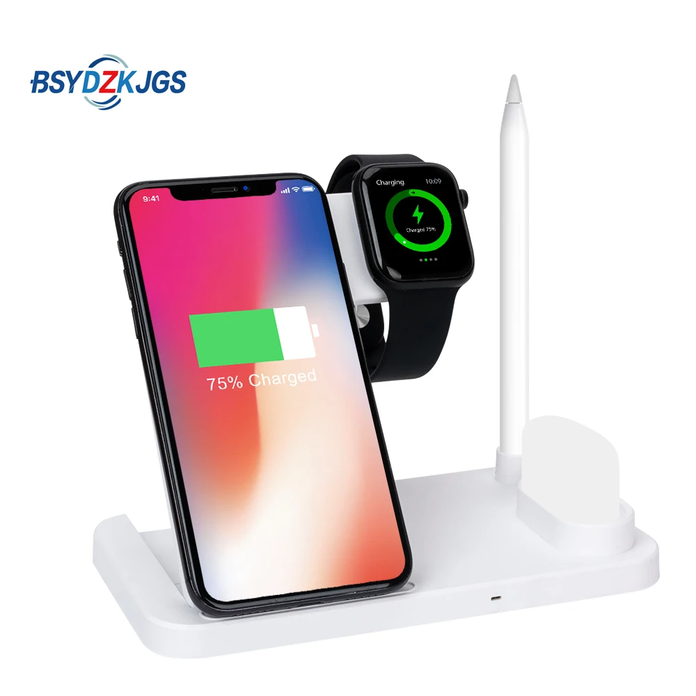 Беспроводная док станция BSYDZKJGS 4 в 1 быстрая зарядка для iPhone XR XS Max 8 Apple Watch 2 3 AirPods