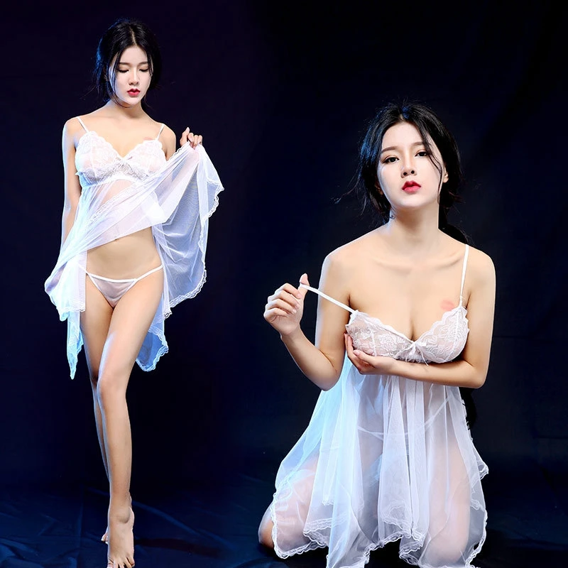 

SEXYELF Sexy Lingerie for Women Erotic Underwear Lace Tulle Pajamas Sexy Nightdress Transparent Sexy Dress SQ-003