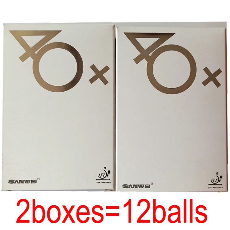 sanwei 3 звезды бесшовные 40+ материал мяч для настольного тенниса мячи для пинг понга оптом ракетки спортивные - Цвет: 2box