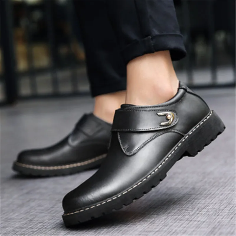 Мужская повседневная обувь из натуральной кожи в британском стиле; классическая мужская резиновая защитная Рабочая обувь в стиле ретро; мужские оксфорды на плоской подошве высокого качества