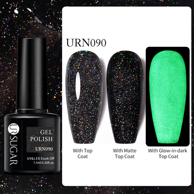 SUGAR Luminous Gel Top Coat Semi Permanent Glow In Dark Fluorescent Soak Off UV LED Color Gel Nail Varnish Nails for Manicure