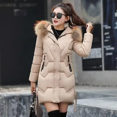 3XL пуховые пальто женские парки Зимняя длинная китайская куртка для дам зимнее длинное пальто Jaquetas меховой воротник парки ультра легкий пуховик - Цвет: 3