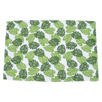 

Leaf Printed Tablecloth Hawaii Party Tablecloth Cotton and Flax Decorative Tablecloth (140x180cm)