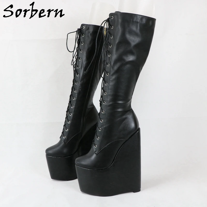 Женские сапоги до колена на танкетке с высоким каблуком|white knee high boots|knee bootshigh boots for