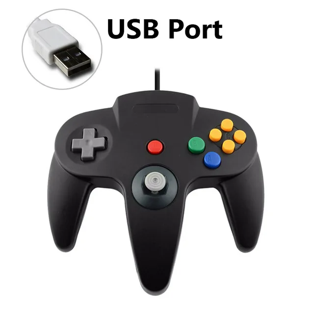 Проводной N64 геймпад джойстик проводной игровой джойстик игровой коврик для Gamecube для Mac геймпады ПК игровой контроллер Джойстик - Цвет: USB black