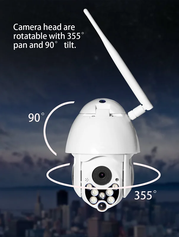 Облачная 4MP PTZ ip-камера, скоростная купольная WiFi Беспроводная сетевая камера видеонаблюдения, водонепроницаемая камера для наружного наблюдения