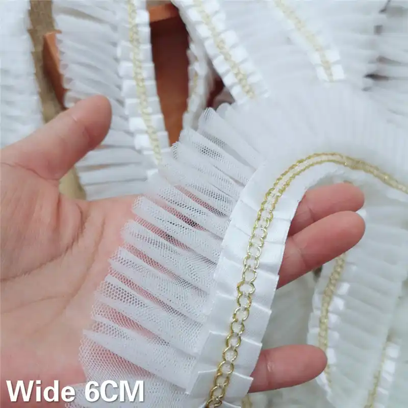 Роскошные белые 3d сетчатые плиссированные гофрированные манжеты и воротник