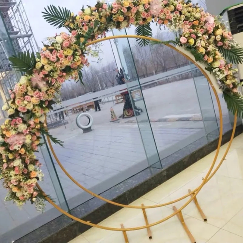 Железный круг свадебная АРКА реквизит фон Одиночная арка цветок наружная лужайка свадебный цветок дверь стойка Свадьба День рождения украшение