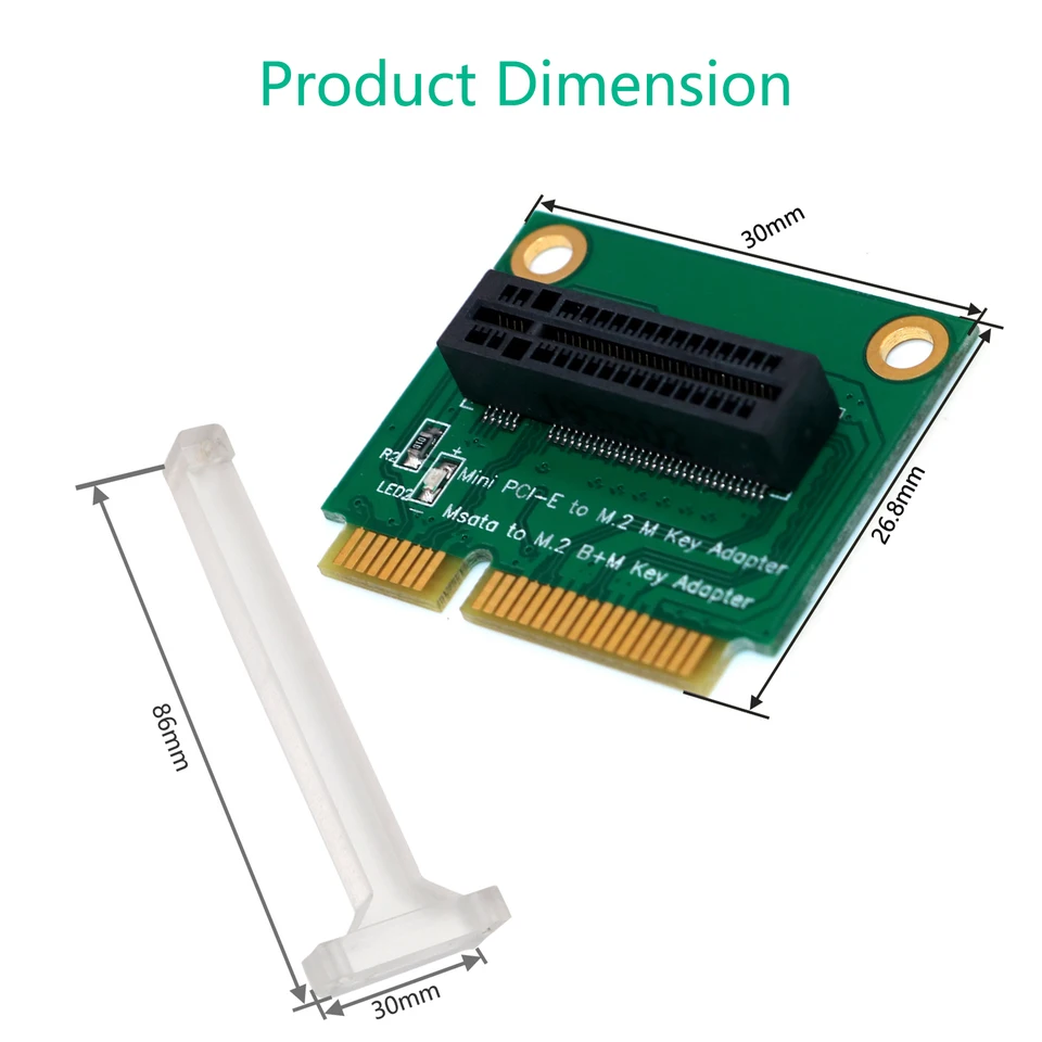 2 in1 Combo Mini PCI-E to PCI-E 1x and MSATA to SATA3