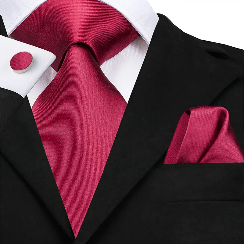 C-3120 Hi-Tie шелковые галстуки для мужчин Hanky набор запонок 8,5 см мужские галстуки модные красные свадебные Цветочные Пейсли роскошный большой галстук - Цвет: C-3120