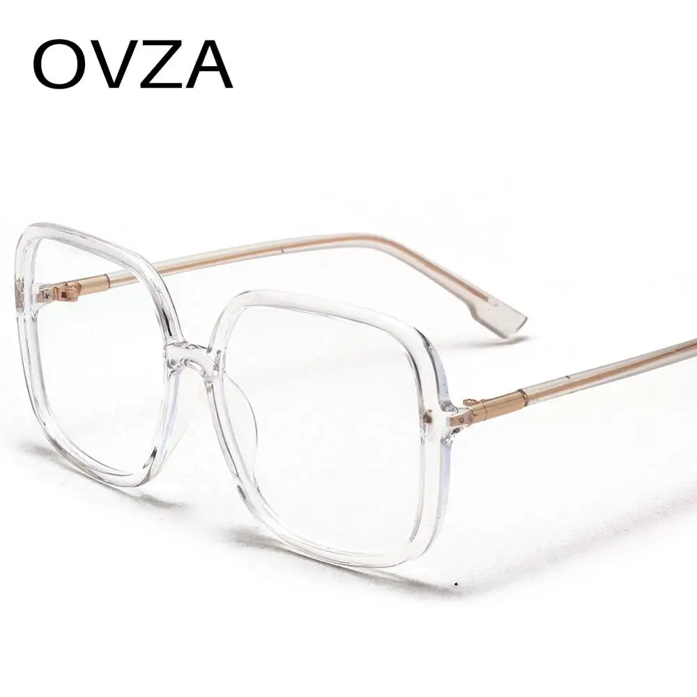 

OVZA Large Square Blue Light Blocking Glasses Clear Frame Computer Glasses for Women 2019 Men Game Goggles Fashion Style S1068