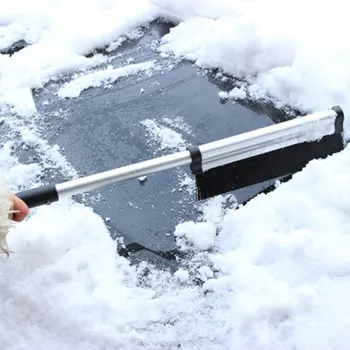 Winter Car Windshield Ice Scraper Glass Snow Brush Extendable Stainless Steel Snow Remover Cleaner Tool Broom
