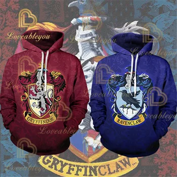 

Hot sale Mens Sporting Hoodies Wizardry 3D Hoody Sweatshirt Hogwarts Ravenclaw Gryffindor Bundle's Streetwear Cosplay Costume