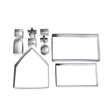 Набор для выпечки из 10 предметов, стерео 3D Рождественский пряничный домик, форма для торта и печенья