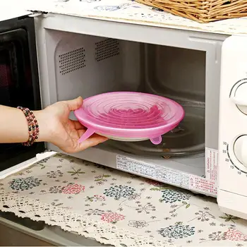 

6/12Pcs Silicone Stretch Lids Food Wrap Heat Resistant Bowl Pot Pan Cover Kitchen Bowl Stopper Cover Food Fresh Tool