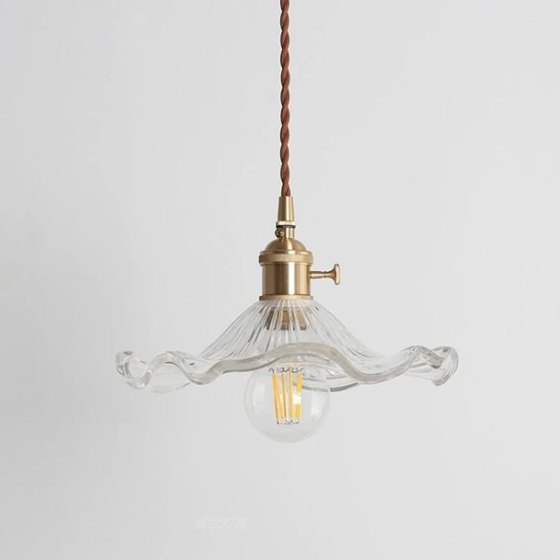 

Japanese style Nordic simple restaurant balcony window corridor lotus glass pendant lamp