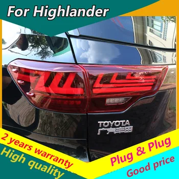 

Car Styling for Toyota Highlander TailLights 2015-2019 New Kluger LED Tail Light Lexus Type dynamic turn signal Rear Lamp