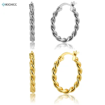 

Kikichicc 100% 925 Sterling Silver 20mm Twist Big Hoops Women luxury Circle Round Jewelry 2020 Fine Jewels Piercing Ohrringe