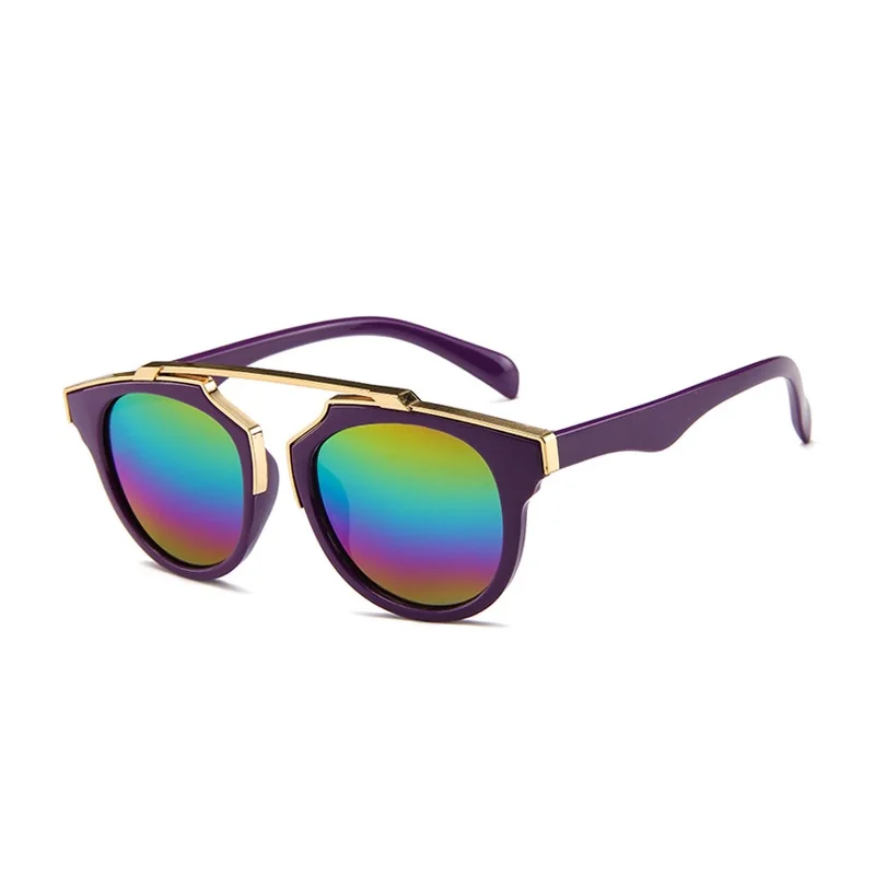 GIFANSEE Дети Пилот солнцезащитные очки детские солнечные очки мальчик очки для девочек детские uv400 зеркало кошачий глаз очки - Цвет линз: multicolor mirror