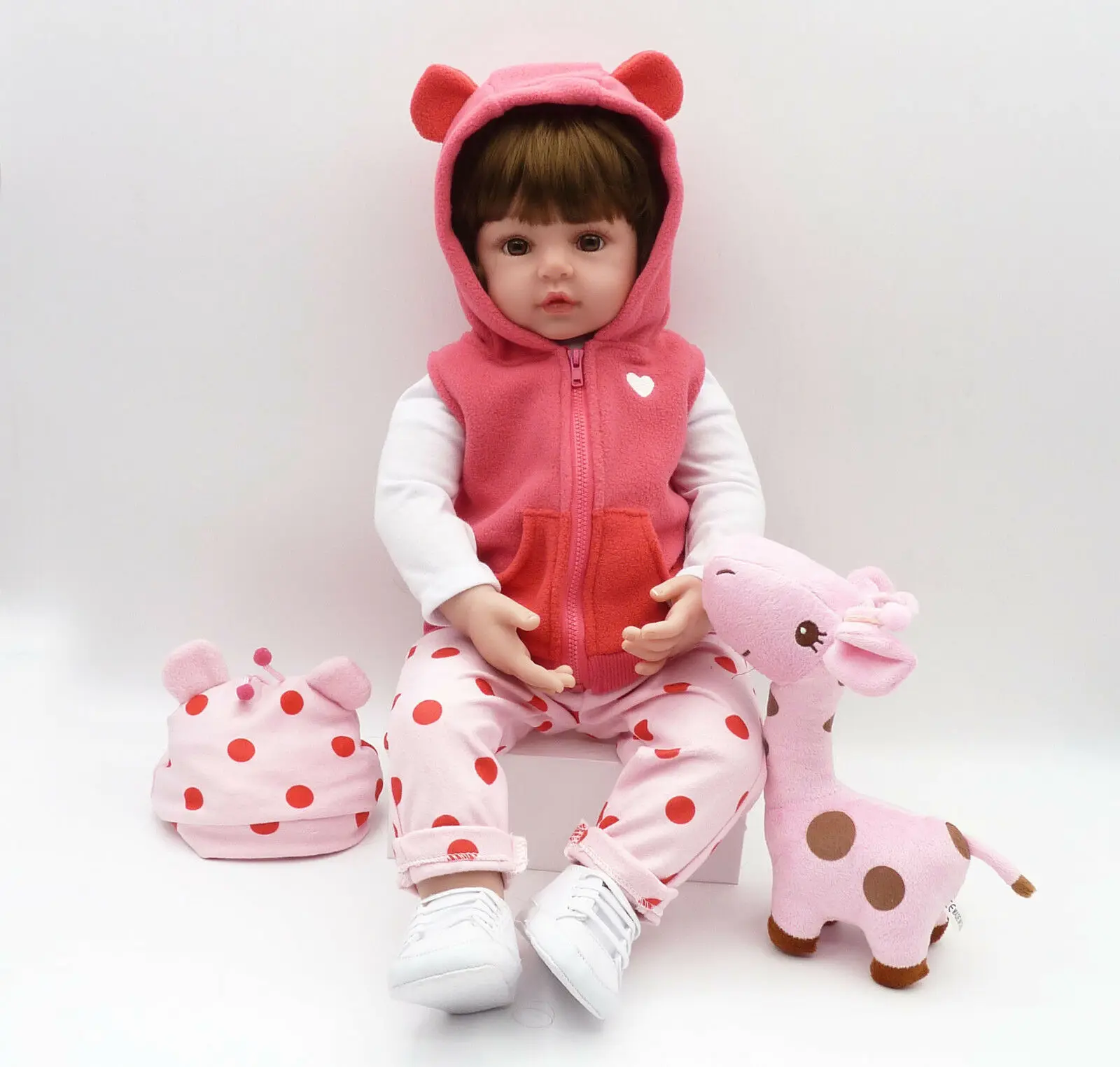 Кукла ручной работы Reborn Baby Doll для девочек, мягкая виниловая милая игрушка для новорожденных, подарки 22''