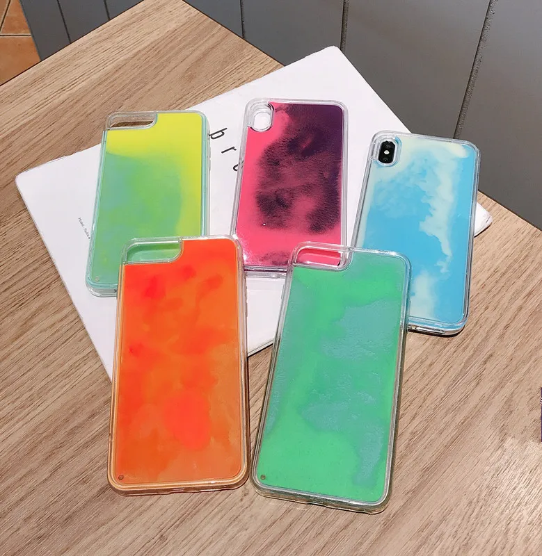 

Luminous Sand Liquid Case For iPhone XS Max XR XS 7 8 Liquid Case For iPhone x 6 6s 7 8 Plus Quicksand Back Cover capa