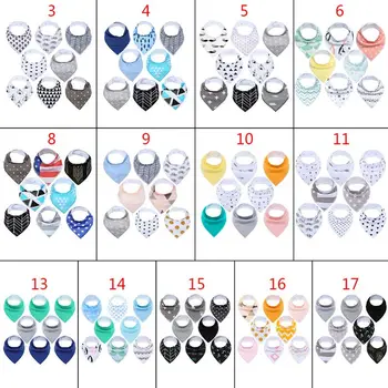 

8 Pcs/set Cotton Baby Saliva Towel Newborn Triangle Bib Children Infants Teeth Feeding Supplies Birthday Gifts 19QF