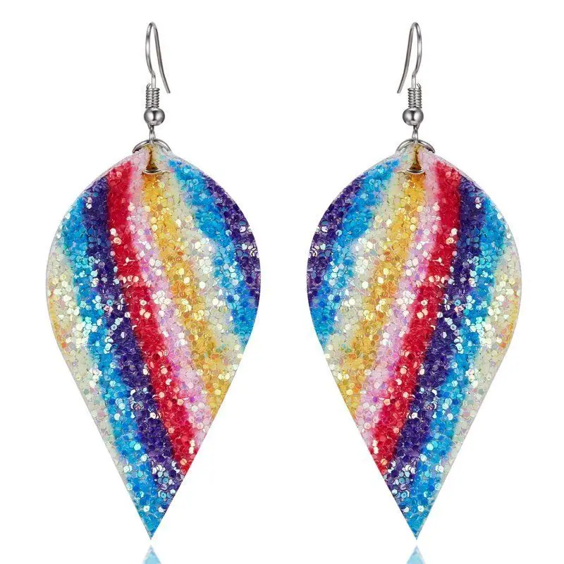 

Korea Retro Exquisite Leaves Earrings Bling Alloy Personality Bohemia Leather Earring For Women