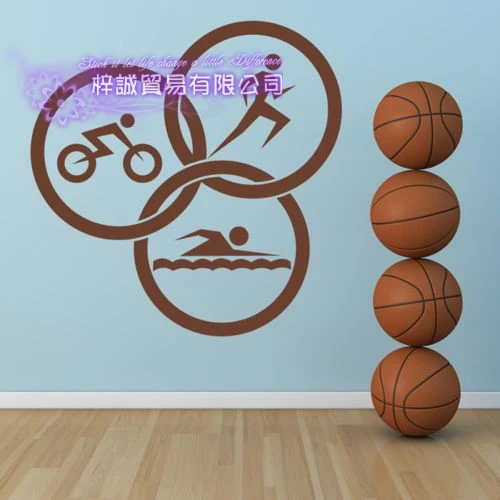 Triathlon Sticker Swimmer Decal Swimming Posters Vinyl Wall Decals Pegatina Quadro Parede Decor Mural Swim Sticker