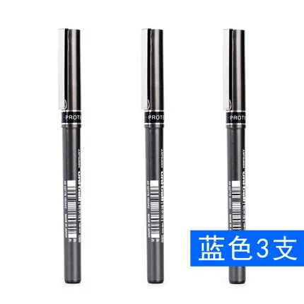 3pcs blue 3/5/10 шт Япония UNI Канцелярские гелевая ручка UB-155 прямые жидкая ручка пуля гелевая ручка 0,5 мм студенческим пакетом office бизнес - Цвет: 3pcs blue