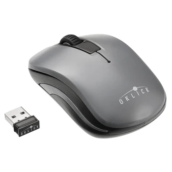 

945814 Mouse Oklick 445MW black/gray optical (1200 dpi) Wireless USB (2but)