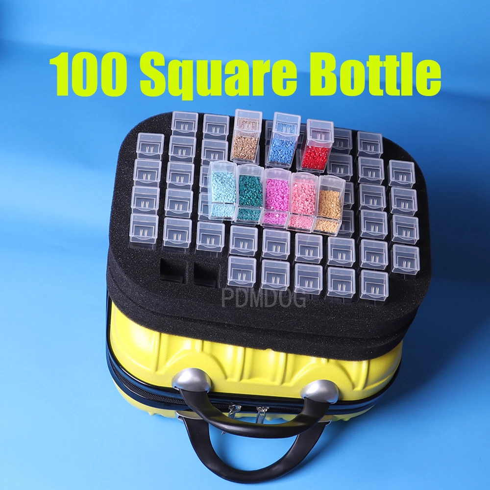 100 Bottle Full Square DIY DIamond Painting Box Container Storage Carry  Case Holder Hand Bag Zipper Design Shockproof Durable - AliExpress