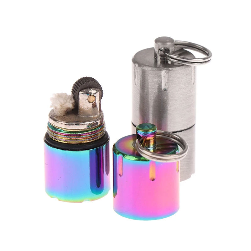 Mini Keychain Lighters Retro Kerosene Lighter Key Chain Cigarette Lighters Gifts Waterproof Outdoor Survival Tool kerosene lighter