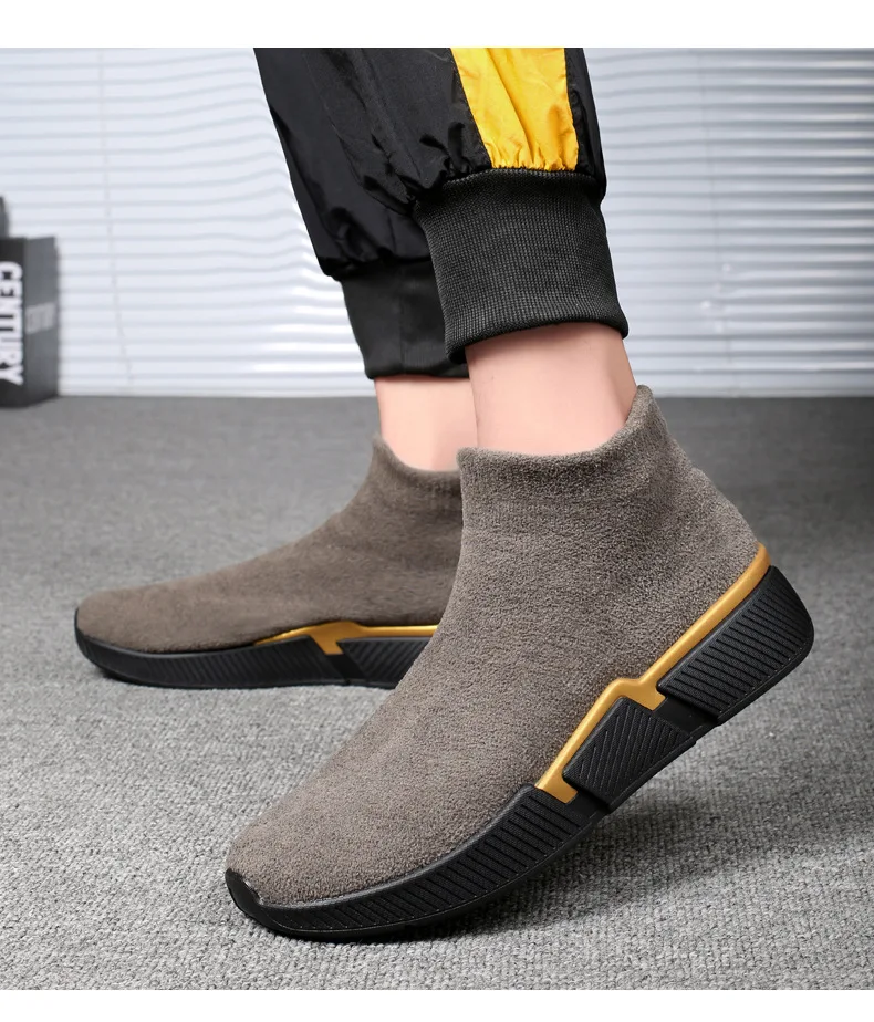 Winter Men New Boots Thick Pile Warm Snow Boots for Men Sneakers Fashion Man Boots Men's Outdoor Shoes Plus Large Size 40-47