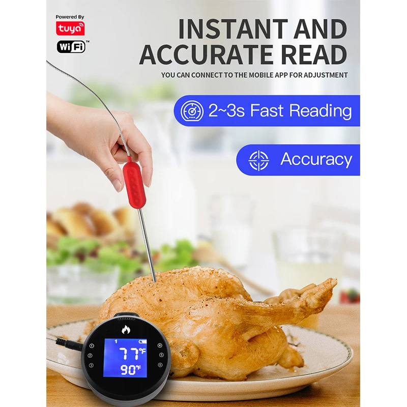 Wireless Smart Meat Thermometer BBQ Thermometer with Instant Read Probe -  China Wireless Meat Thermometer, Smart Meat Thermometer