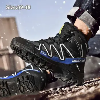 

Winter Snow Boots for Men Warm Plush Lined Waterproof Outdoor Ankle Boots Trekking Hiking Boot