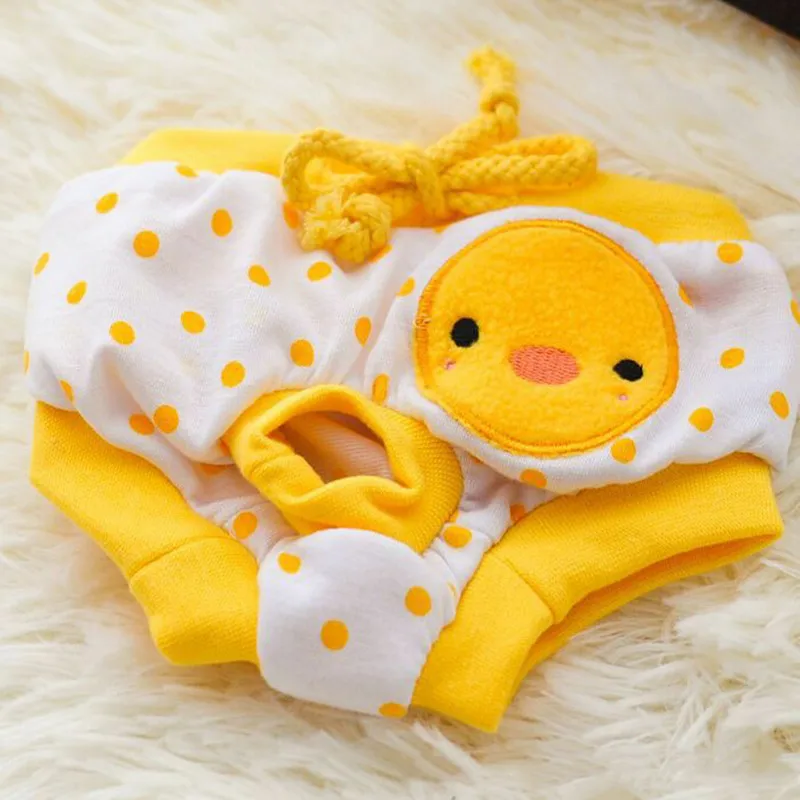 Yellow Милые дышащие шорты для собак, физиологические штаны для щенков, гигиенические моющиеся подгузники для питомцев, менструации, нижнее белье для домашних животных, трусы для девочек и собак - Цвет: Yellow