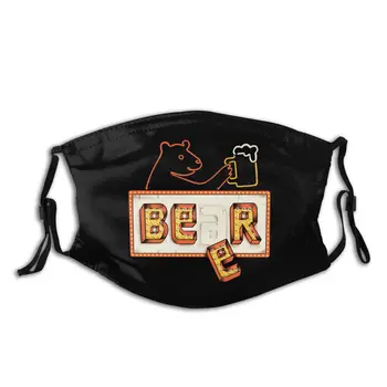 

Reusable Face Mouth Mask Filters Inside Bear Or Beer Picture Custom Anti Bacterial Haze Respirator Muffle