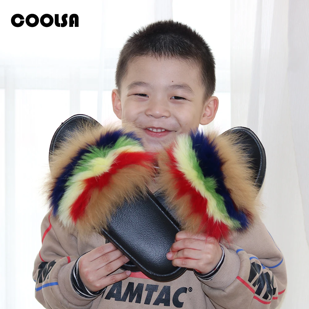 Шлепанцы Coolsa женские для дома сланцы из натурального Лисьего меха повседневные