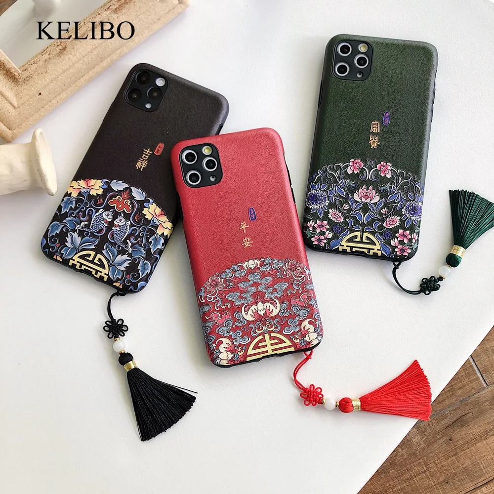 Оригинальный китайский стиль ретро рельефный чехол для телефона Iphone 8 7Plus 6 6Plus