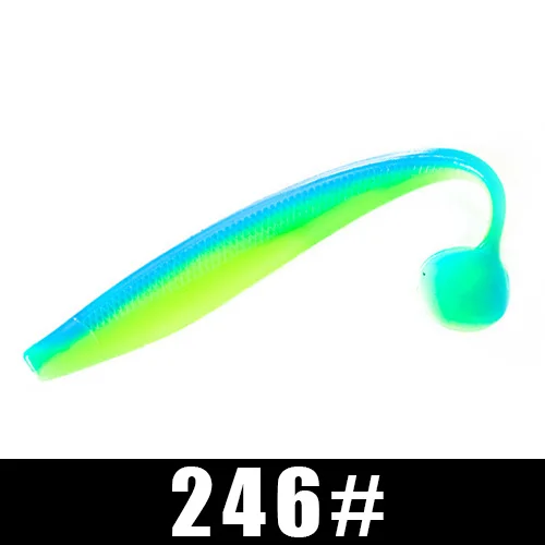 FTK Fishing Lure Soft Lure Shad Silicone Bait Odor Attractant Artificial Bait 90mm 120mm 160mm T-tail Wobblers Swimbait - Цвет: 246