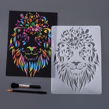 

Lion Stencils Drawing Template Scrapbooking Photo Album Decorative Embossing Bullet Journal Stencils Template Painting Reusable