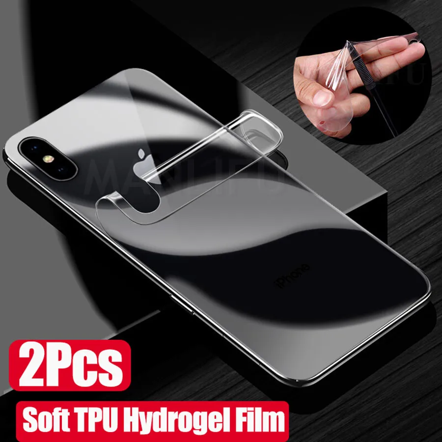 

2Pcs 20D Soft Hydrogel Silicone TPU Clear Protective Film For apple iPhone XS Max XR iphone X 7 8 6 6S Plus Screen Protector
