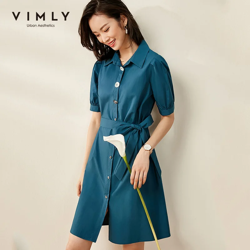 Женское офисное однобортное платье Vimly элегантное винтажное до колена с