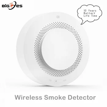 

433MHz Wireless Smoke Detector Battery Power Smoke Sensor Fire Alarm System with 10 Years of Battery Life Time for Burglar Alarm
