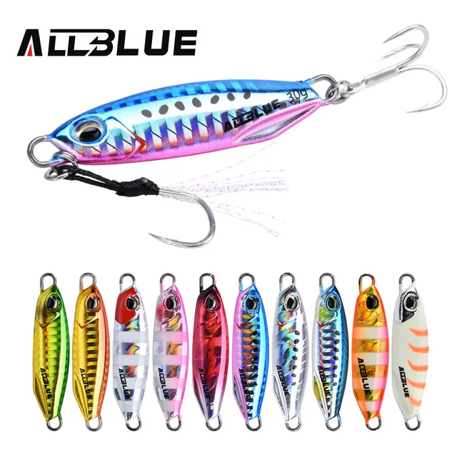 US $3.32 ALLBLUE New DRAGER Metal Cast Jig Spoon 15G 30G Shore Casting Jigging Lead Fish Sea Bass Fishing Lu