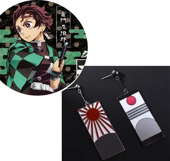 

Anime Kimetsu no Yaiba Kamado Tanjirou Earrings Halloween Cosplay Props Ear Earrings 1 pair