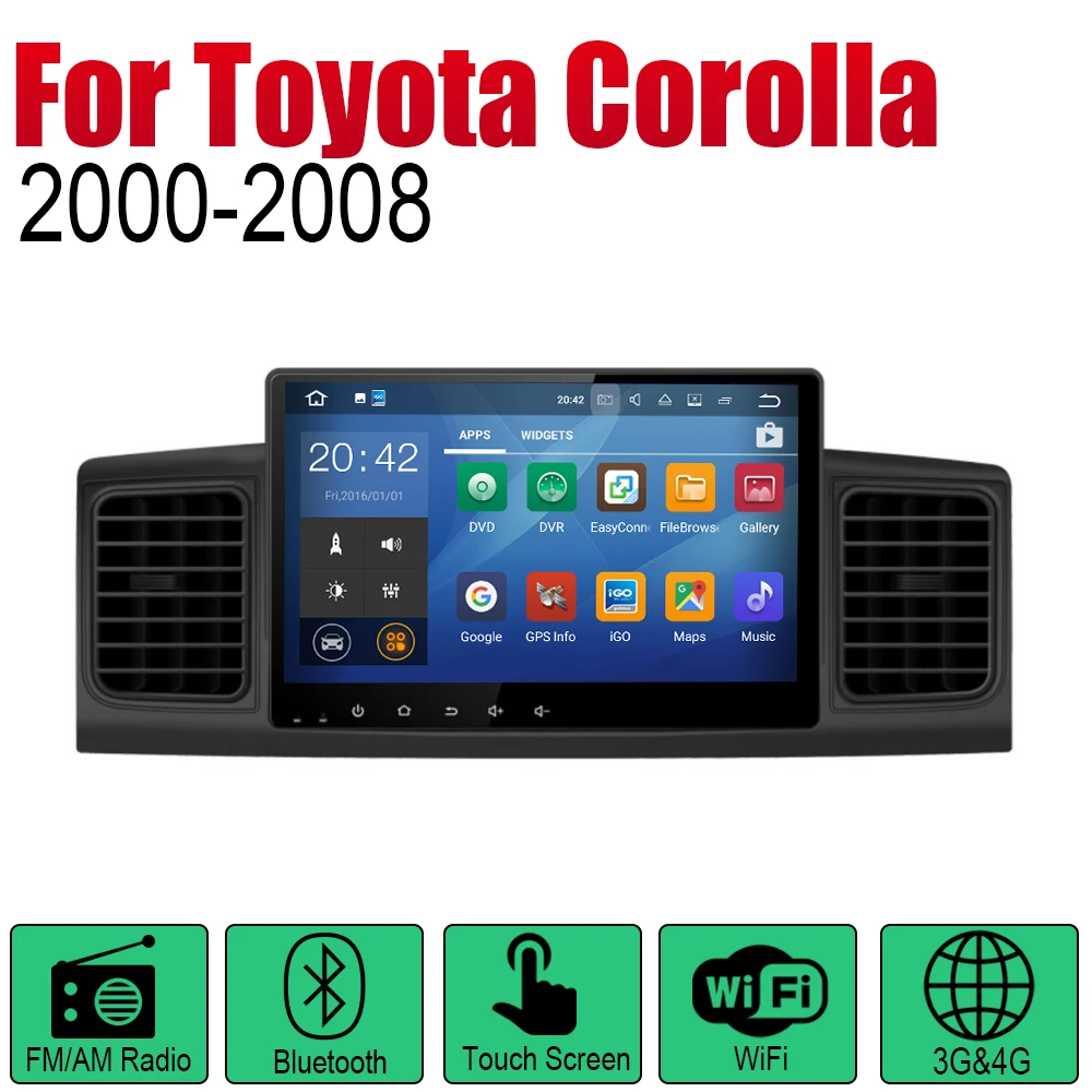 Автомагнитола ZaiXi 2 Din Android для Toyota Corolla 2000 ~ 2008 мультимедийный плеер GPS навигация