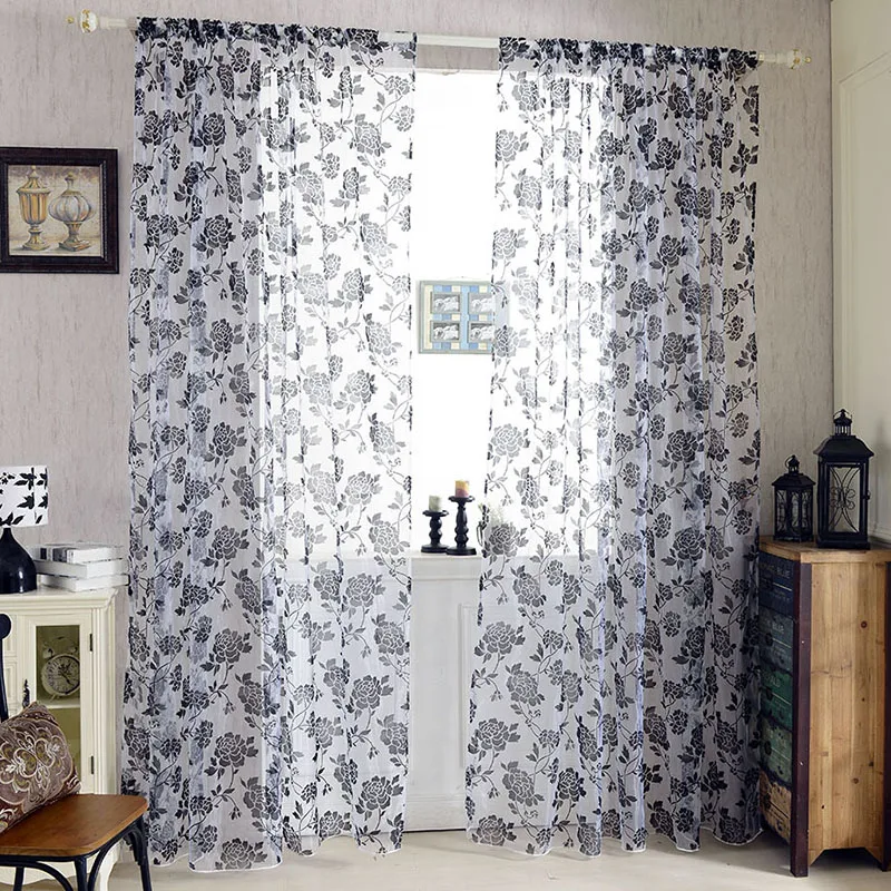 

1*2M Window Room Butterfly Voile Door Curtain Panel Divider Sheer Curtain